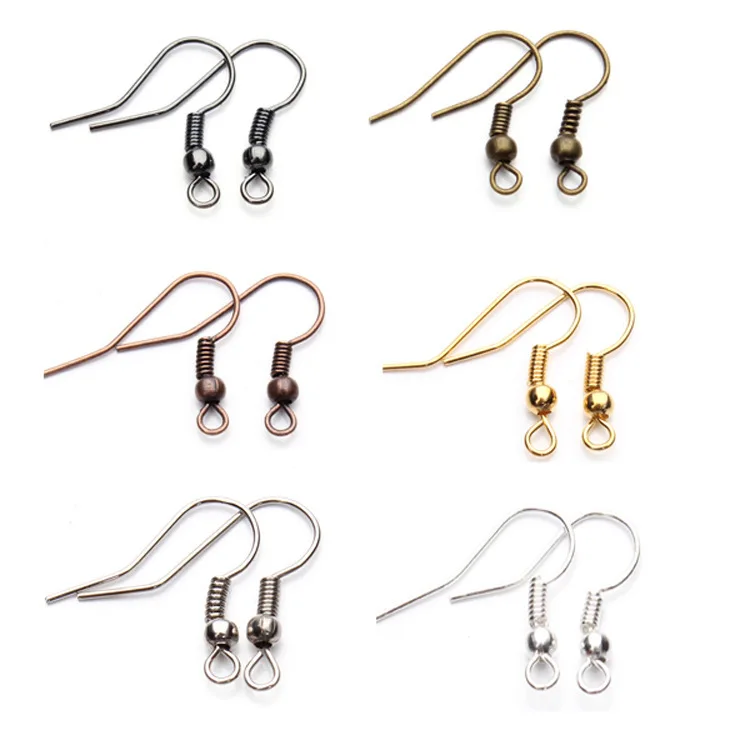 

100Pcs Diy Craft Accessories Semi-finished Materials Metal Allergy Prevent Slippery Ear Hook Earrings Ear Ear Clip Earrings