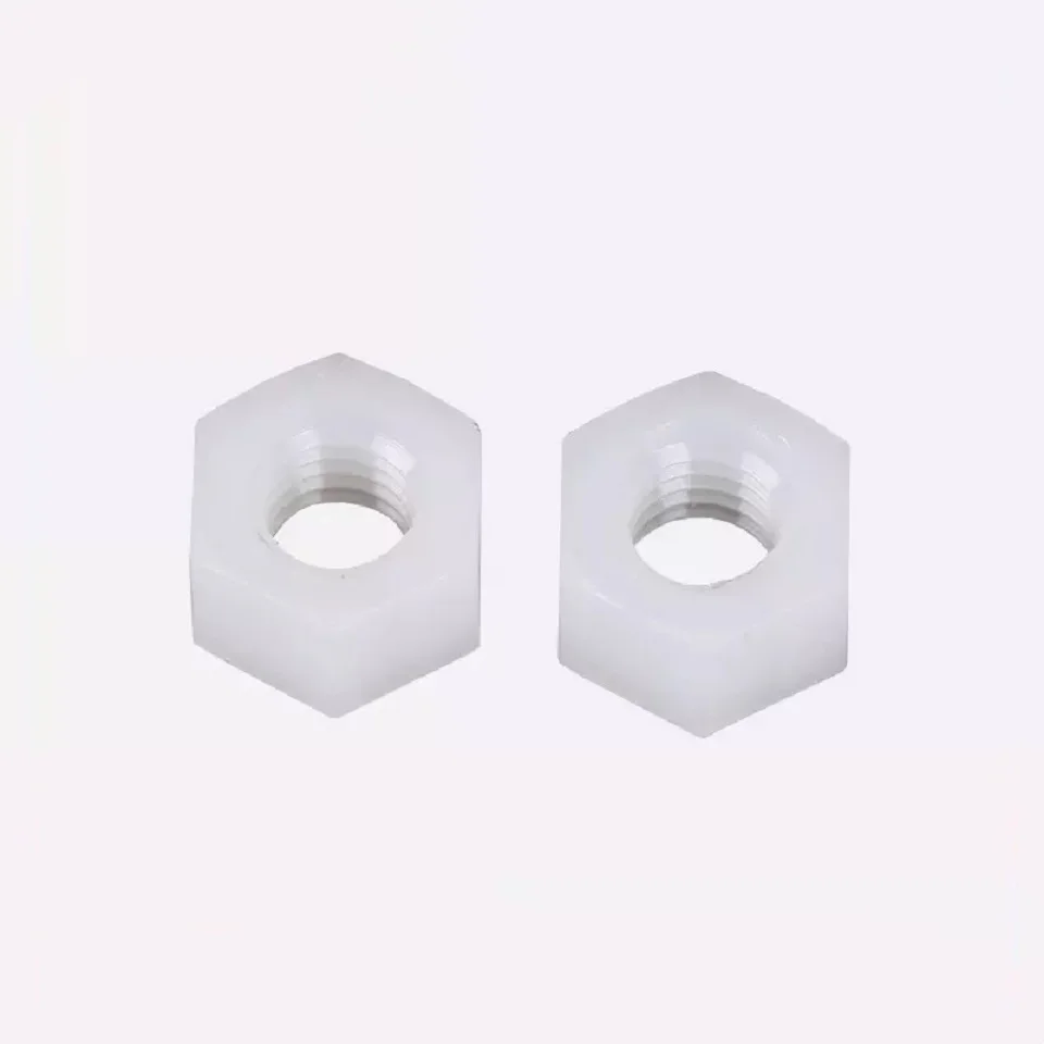 500 шт GB6170 DIN934 M2 M2.5 M3 M4 M5 M6 M8 M10 M12 PA66 нейлоновая Шестигранная гайка Шестигранная пластиковая Шестигранная гайка
