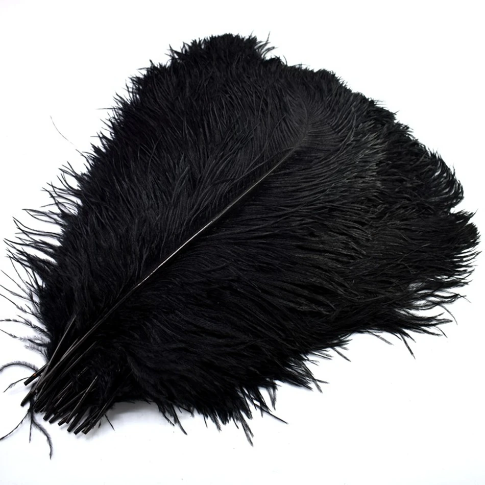 10Pcs Natural Large Ostrich Feathers for Crafts DIY Plume Big Real Black Feather Jewelry Making Party Wedding Decoration 15-70CM