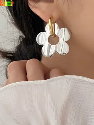 Kshmir Retro round metal flower earrings simple temperament go with fashion earrings earrings 2021 jewelry gifts