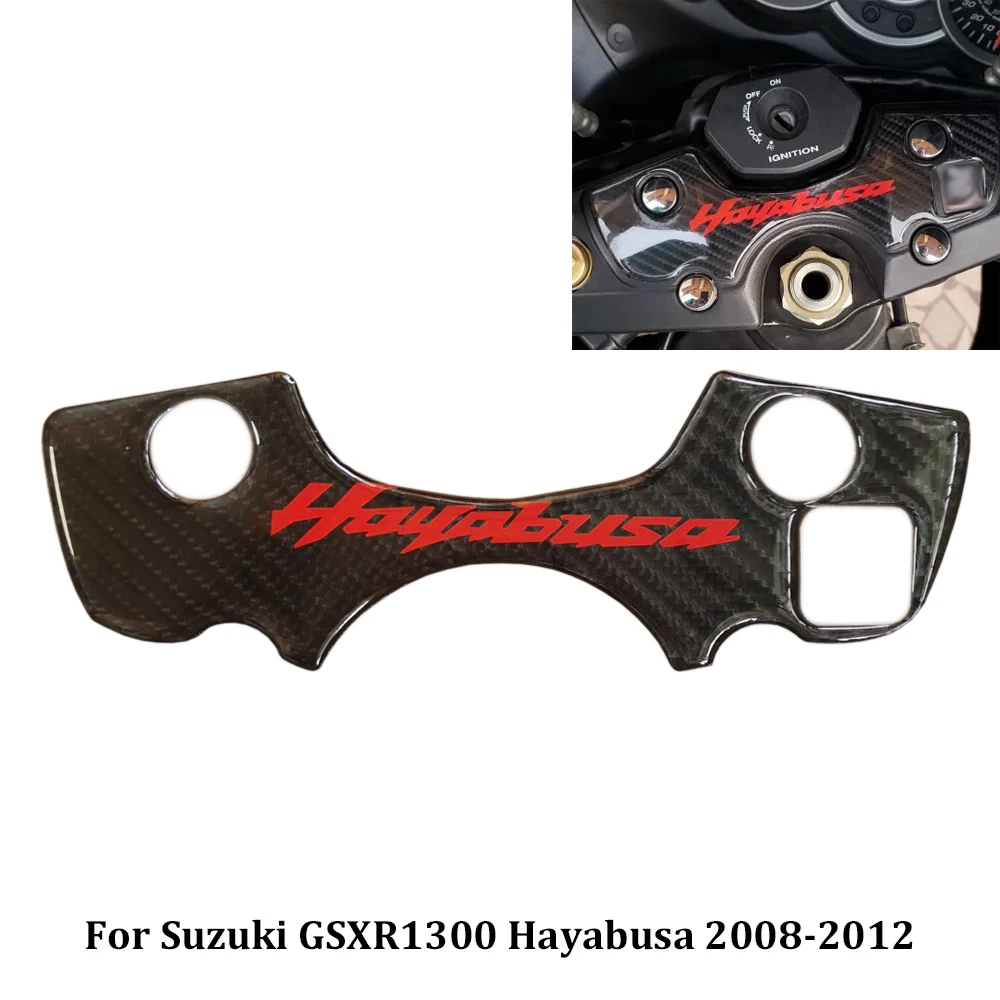 For Suzuki GSXR1300 GSXR 1300 Hayabusa Carbon Fiber Front Upper Clamp 3D Stickers Decal Protection Pad 2008 2009 2010 2011 2012