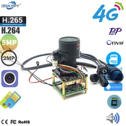 Camhi 5MP IMX335 1920P 2MP 1080P Wireless 5X 10X Auto Focus 3G 4G SIM IP Camera Module With Audio MIC Micro SD Card Slot
