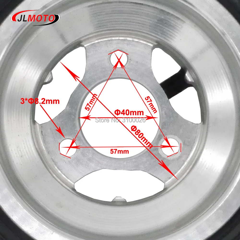 10x4.50-5 5 Inch Racing Wheel Tire with Alloy Aluminium Rim Fit For 168 Go Kart Buggy Front DIY ATV Quad Scooter Bike Parts