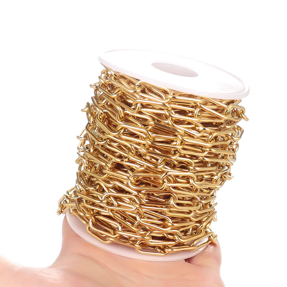 Semitree 1 Meter Edelstahl-Gliederkette für DIY-Schmuckherstellung, Zubehör für handgefertigte Geldbörsenketten und Halsketten – Detail 4