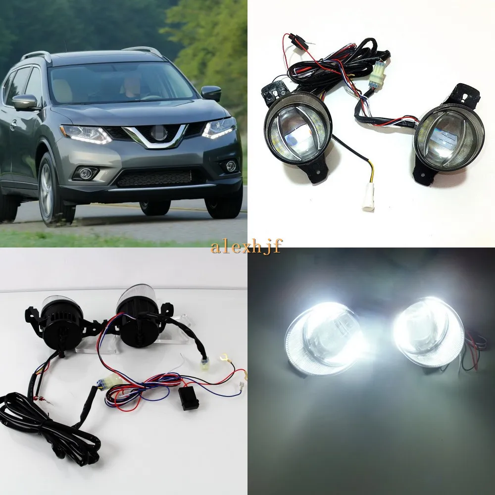 

July King 1600LM 24W 6000K LED Light Guide Lens Fog Lamp+1000LM 14W Day Running Lights DRL Case for Nissan X-trail Rogue 2014-16