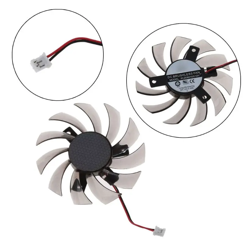 75MM PLD08010S12H 2Pin Cooler Fan Graphics Card Cooling Fan for GTX 560 460 Ti R7 260x R270X MSI 560 Ti