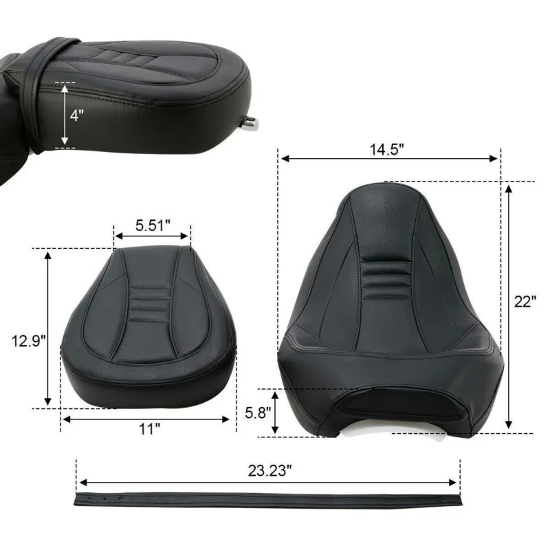 Motorcycle 2-Up Driver Passenger Seat For Harley Touring Electra Glide CVO Street Glide Road King Road Glide 09-2023