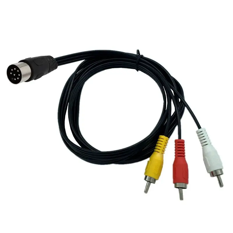 Din 8 Pin To 3RCA Cable 8Pin Din Male Plug To 3-RCA Male Audio Adapter Cable For Musical Instrument Audio Equipment