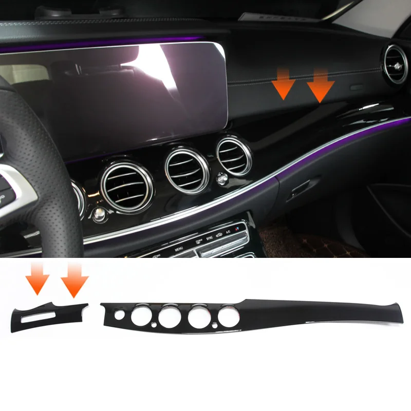 Carbon Fiber abs Car Dashboard Panel Trims for Mercedes Benz E Class W213 E200 E300 2016 2017 2018 2019 2020 Accessories E300