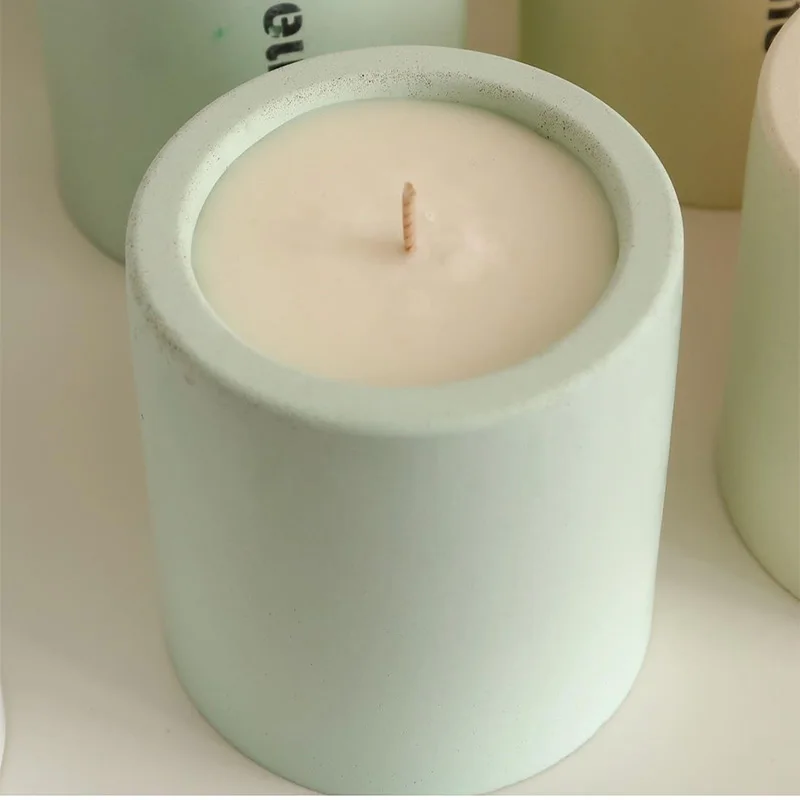 Concrete Candle Cup Silicone Mold Cement Candle Vessel Mold Round Candle Jar with Lid Mold Spherical Storage Tank Mould