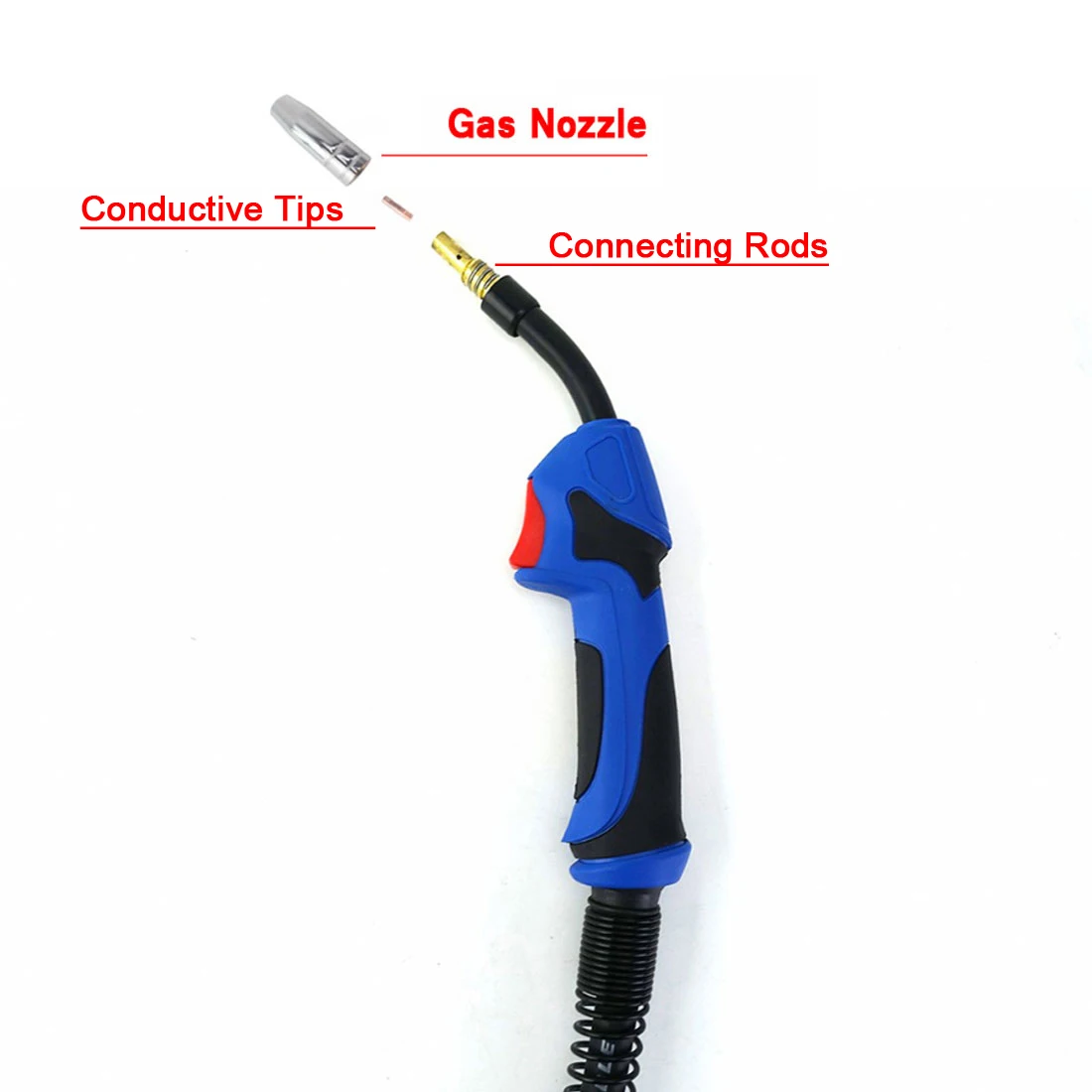 Boquillas consumibles para soldador Mig, soportes de puntas de contacto, puntas conductoras para soplete de soldadura 15AK MB15 Mig Co2, 20 unidades