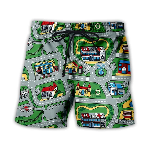 Funny Toy Car Mat 3D Print Causal Clothing New Fashion Men Women Shorts  sweat shorts Plus size S-7XL