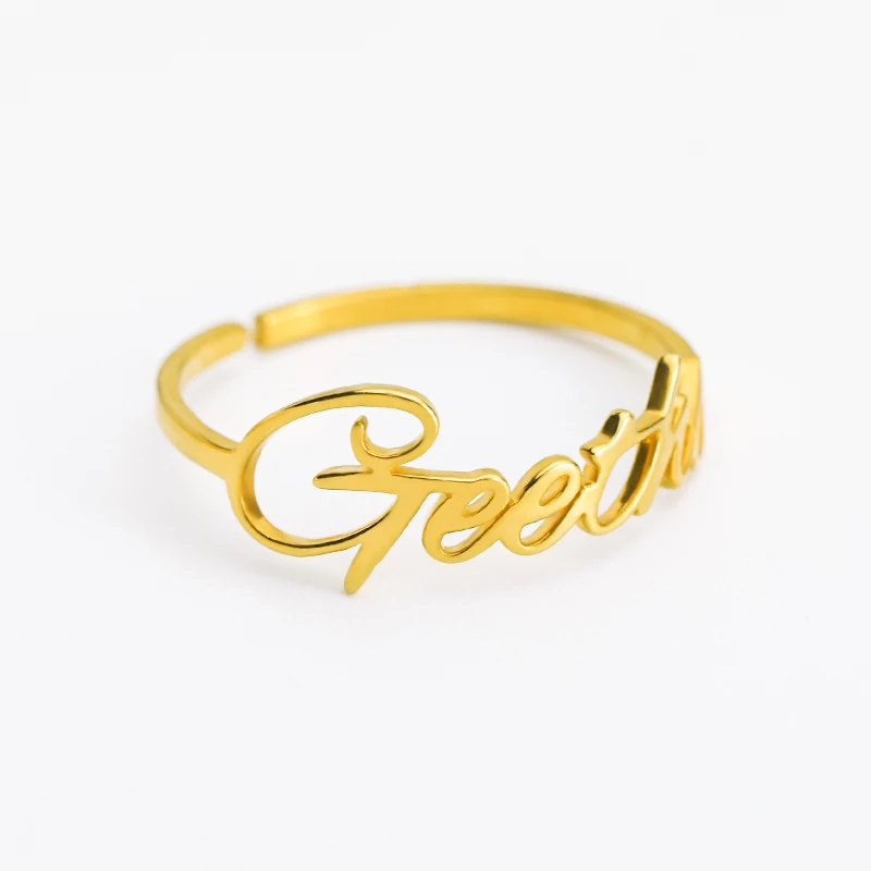 Custom Name Rings For Women Men Gold Color Stainless Steel Customized Ring Male Female Personalized Finger Jewelry Birthday Gift