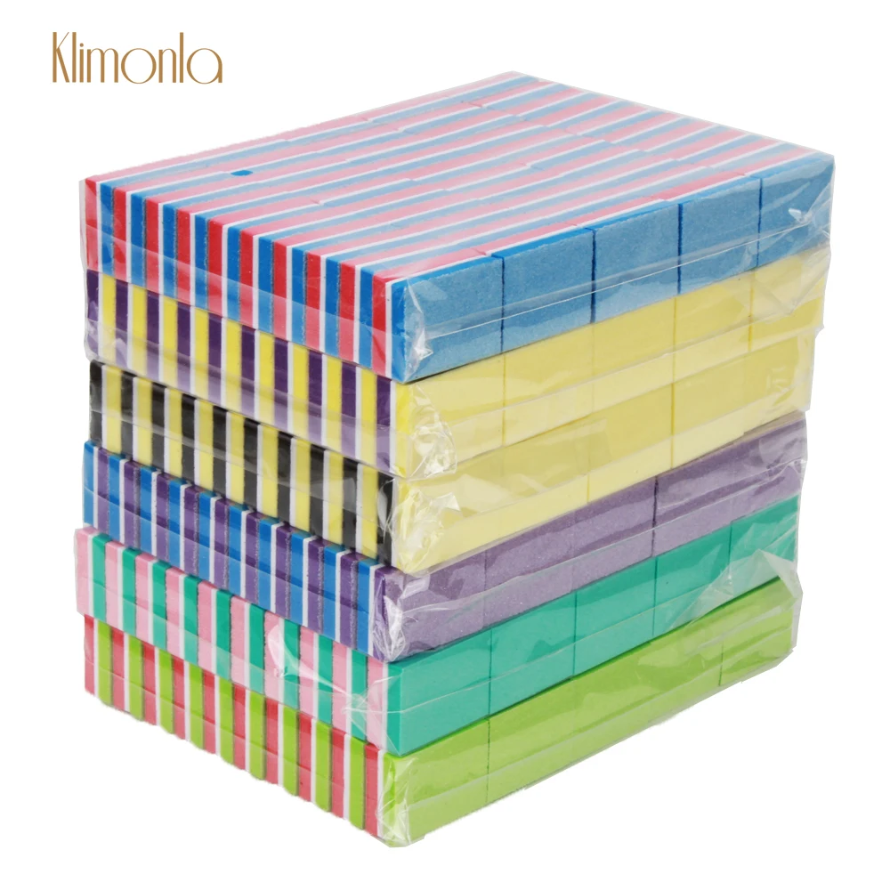 200Pcs/Pack Mini Nail Files Block 100/180 Square Sponge Nail Buffer Block UV Gel Varnish Polishing DIY Nail Art Pedicure Files