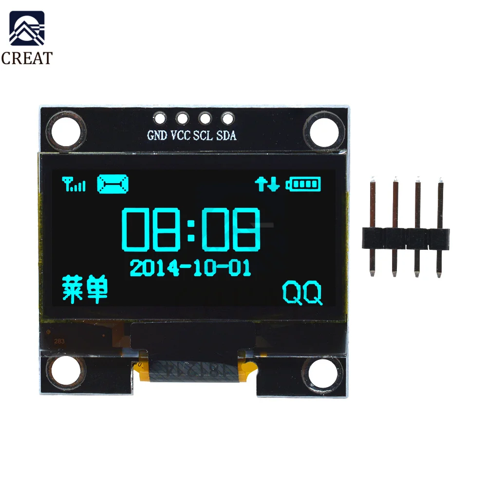 Imagem -03 - Módulo de Exibição Lcd Oled para Arduino Screen Board Branco Azul 128x64 4pin Iic I2c Serial Ssh1106 1.3