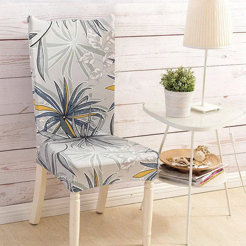 

American Style Dining Chair Cover Stretch Elastic Seat Covers For Wedding Decoration Removeable Chair Cover Spandex Slipcover