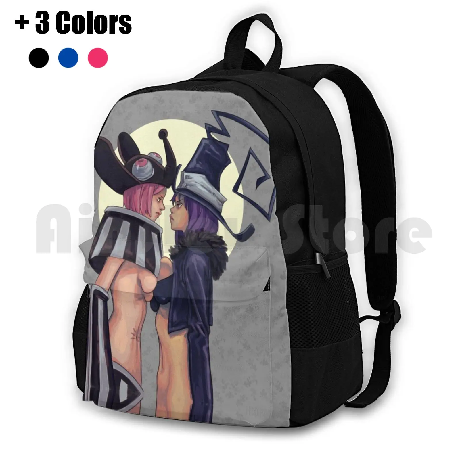 Blair Vs Mizune Outdoor Hiking Backpack Waterproof Camping Travel Cat Fight Pinup Girls Cute Sexy Girls Anime