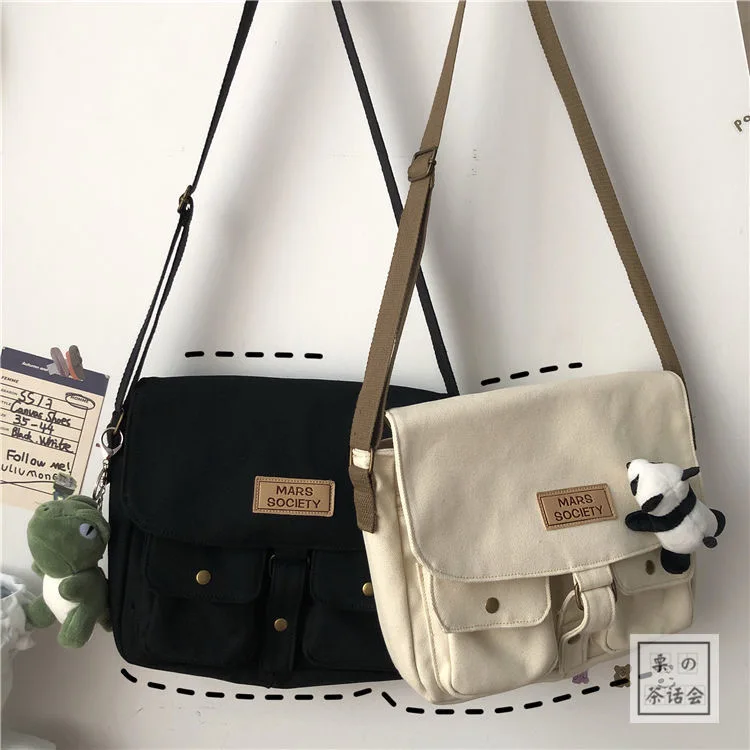 Bolsa de lona coreana com impressão planetária para mulheres e meninas, bolsa de ombro com vários bolsos, novo 2020