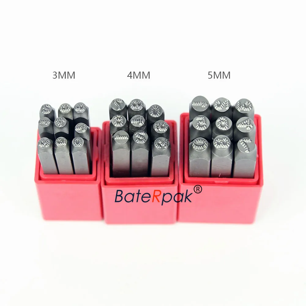 Numbers 3/4/5mm Dotted steel seal,BateRpak car chassis number stamp puncher Steel word punch stamp/matrix dot stamp,9pcs/box