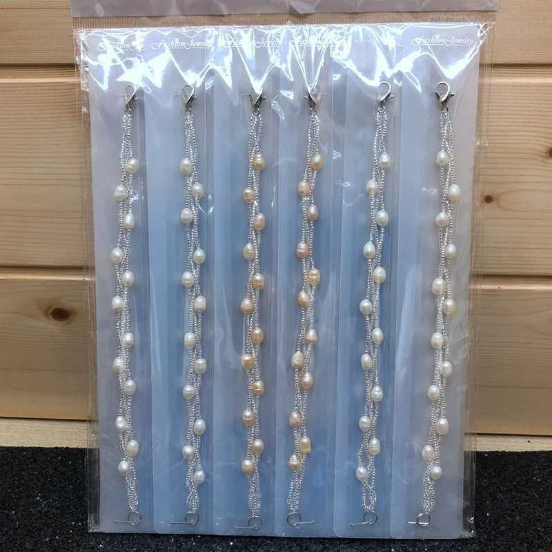 

Оптовая продажа, горячий посеребренный браслет размера 5-6 мм из настоящего пресноводного жемчуга, ювелирные изделия, подарок на годовщину вечеринки для женщин, 12 шт./лот