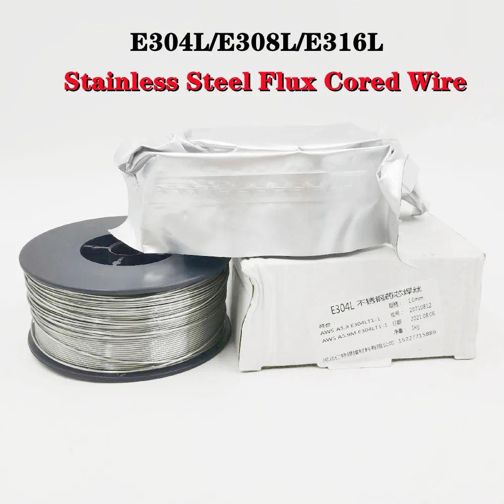 1KG 0.8mm,1.0 mm E304L Welding Wire Stainless Steel Flux Cored Wire Metal Welding Protective Gas CO₂ Gas Welding Machine