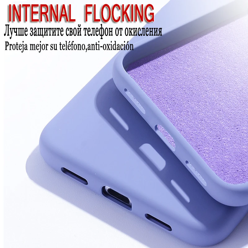 Para o iphone 7 6 6s 8 mais caso de luxo original de silicone líquido capa mole para iphone 11 12 pro x xr xs max caso de telefone à prova de choque