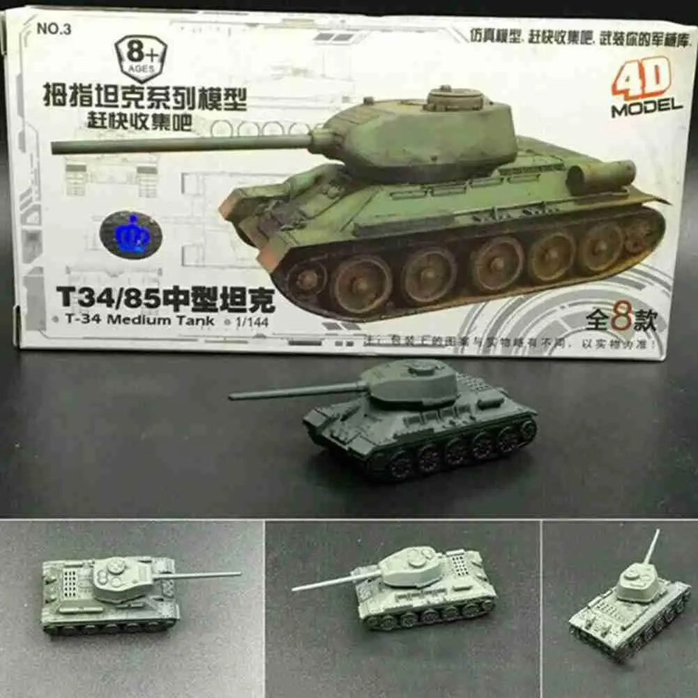 1:144 4D Tank Model Building Kits Military Model Toys High-density Material Panther Tiger Assault Assembling Military Toys