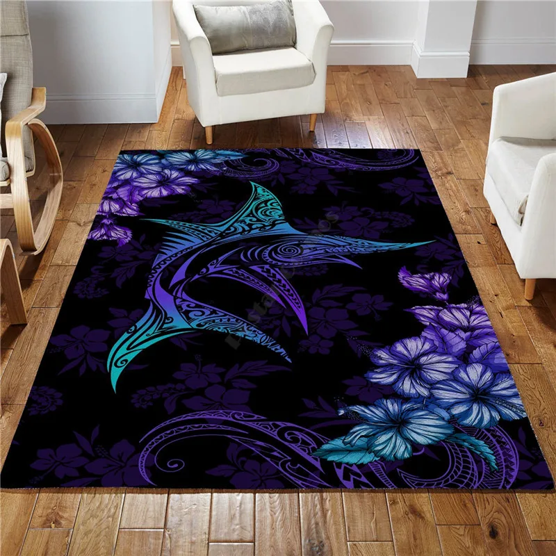 

Beautiful Marlin hibiscus Hawaii Rug 3D Printed Carpet Mat for Living Room Doormat Flannel Print Bedroom Non-slip Floor Rug 02