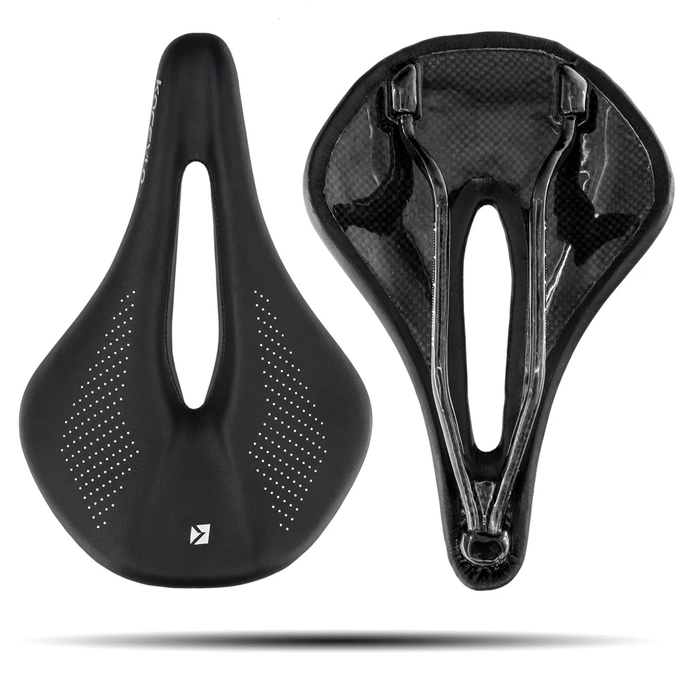 KOCEVLO Pu+carbon fiber saddle road mtb mountain bike bicycle saddle for man cycling saddle trail comfort races seat red white