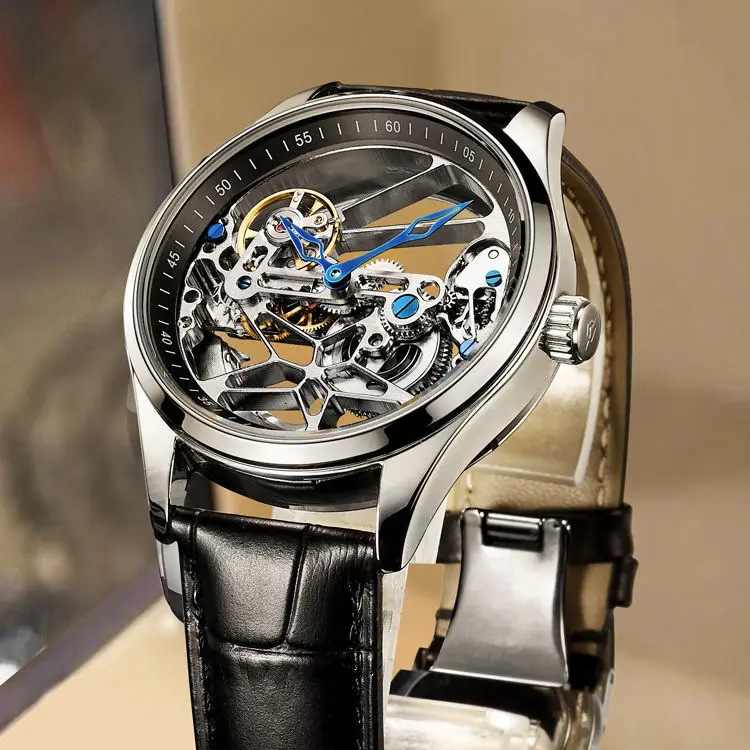 

[Original Authentic] Men's Watch Hollow Tourbillon Automatic Mechanical Watch Black Technology Men's Watch Fashion Watch