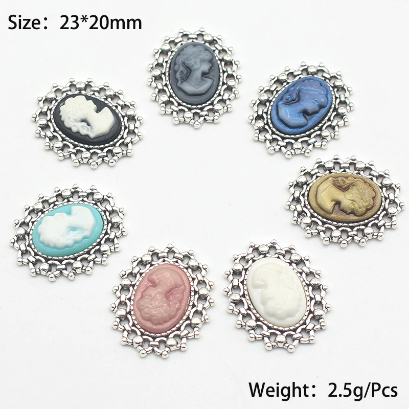 

New 10pcs 23*20mm Oval Princess Head Flat Bottom Alloy Clothing DIY Sewing Decoration