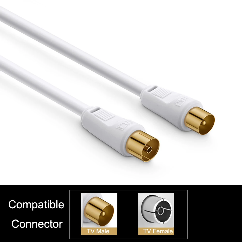 4 نوع محوري التلفزيون الجوي كابل الأقمار الصناعية كابل RF تمديد الرصاص الرقمية ذكر أنثى F موصل الرصاص مطلية بالذهب #4