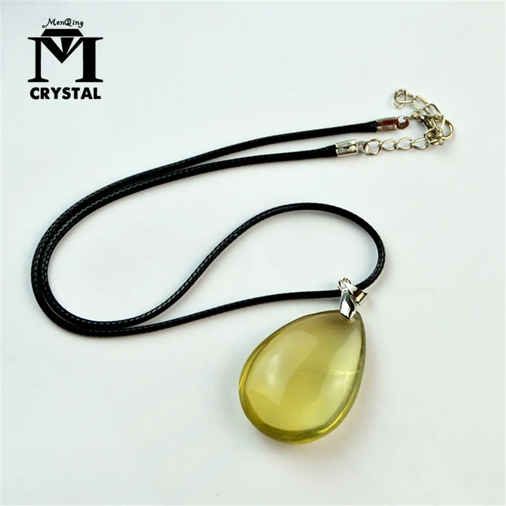 Natural Drop-Shaped Citrine Crystal Ornament Lemon Quartz Stone Healing Gemstone Divination Spiritual Meditation Ornament