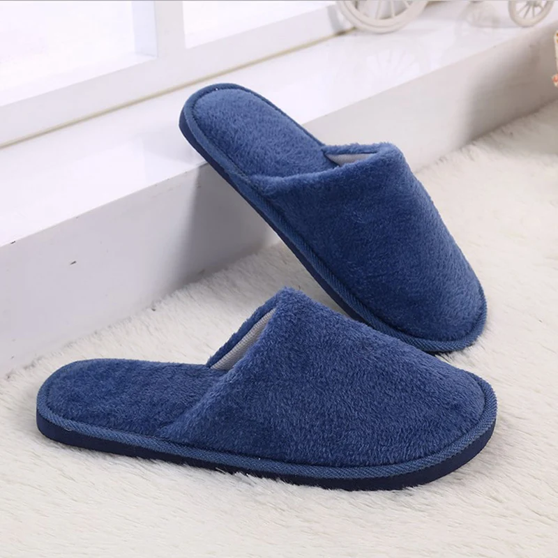 Men's Winter Warm Slippers Men Indoor Shoes Casual Sneakers For Home Cotton Slipper Soft Plush Warm Male Big Size Floor Slippers