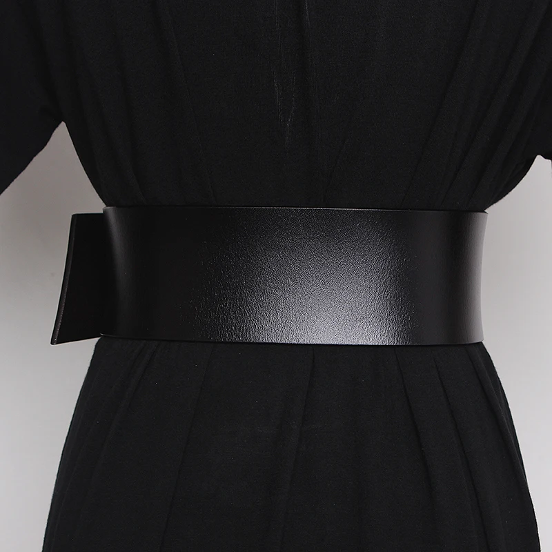 Women Wide Belt Harness Fashion Vintage Waist Big Pin Buckle Belts Jeans Red Black Ladies Dress Leather Corset Belt Waisband