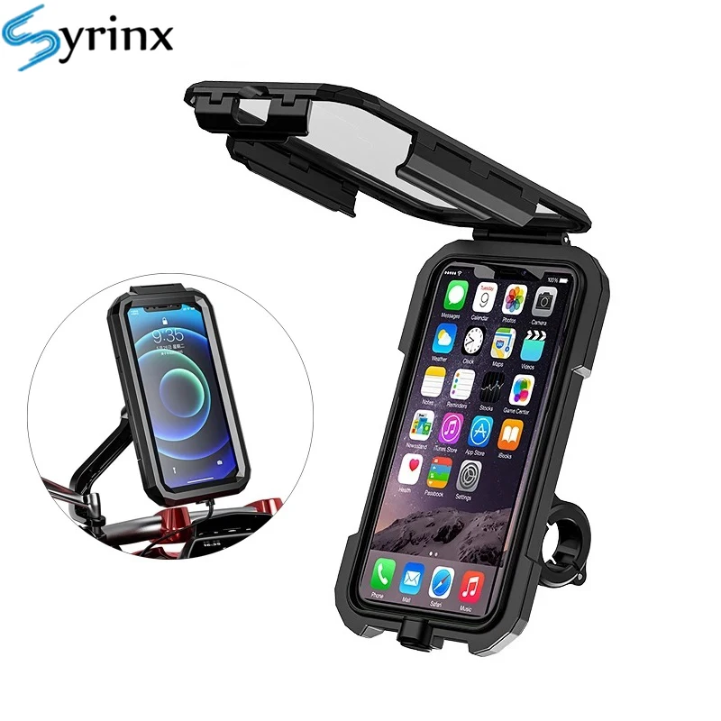 Waterproof Case Motorcycle Phone Holder Handlebar Rearview Mirror Holder For Phone Motorbike Scooter 6.8 inch Bike Phone Support