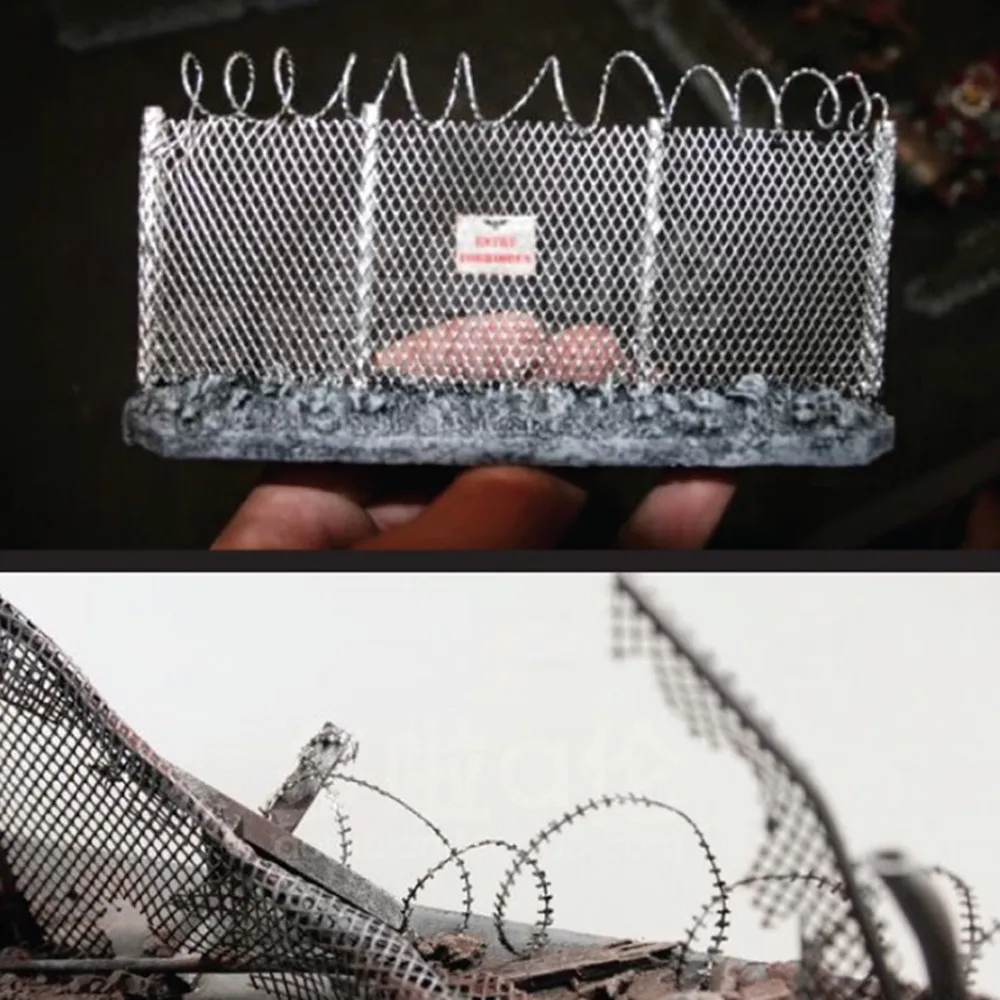 2pcs 10*24cm HO Scale Model Train Barbed Wire Fence Tank Model Filter Mesh Train Building Model Sand Table Material for Diorama