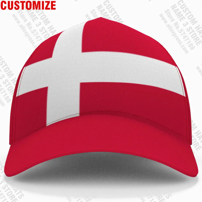 Denmark Baseball Cap Free 3d Custom Name Number Team Logo Dk Hats Dnk Country Travel Danish Kingdom Nation Danmark Flag Headgear