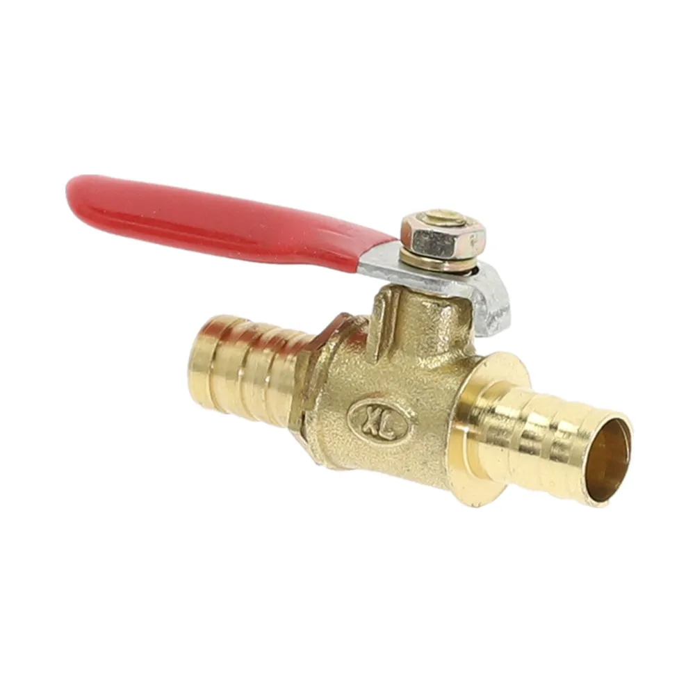 5PCS red handle Valve 6mm-12mm Hose Barb Inline Brass Water Oil Air Gas Fuel Line Shutoff Ball Valve Pipe Fittings