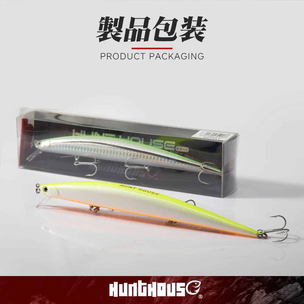 Hunthouse Tide Slim Minnow 175F Floating Lure Hard Bait Sea Fishing 175mm 25g 3D Eyes ABS Plastic For Seabass Pike Pesca Leurre