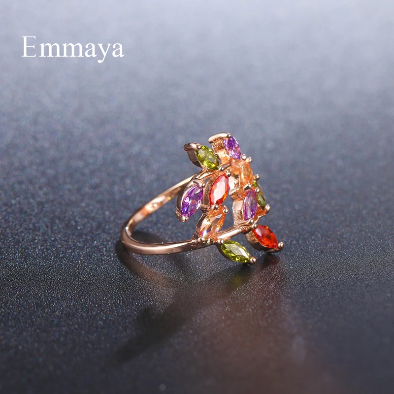 Emmaya Fascinating Irregular Round Design Ring For Female Fashion Jewelry With Colorful Zirconia Charming Dress-Up Dinner Gift