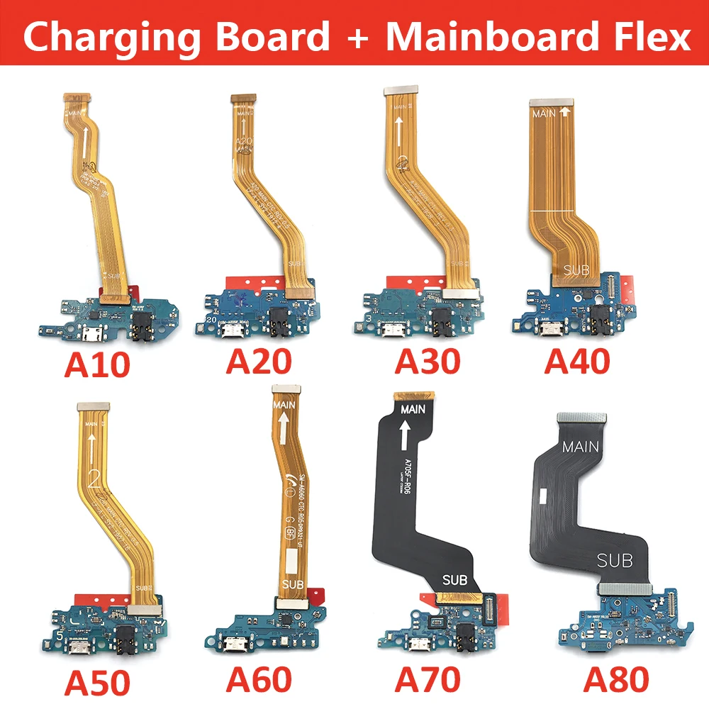 USB Charging Port Dock Board Connector Main Motherboard Flex Cable For Samsung A10 A20 A30 A40 A50 A60 A70 A80