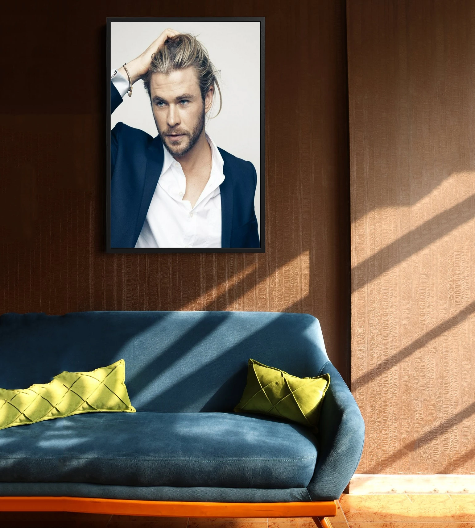 لوحة جدارية لتزيين المنزل من كريس هيمسوورث (بدون إطار) #3