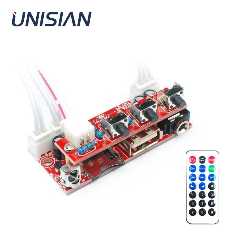UNISIAN Hifi 오디오 MP3 플레이어, USB U 디스크, T플래시 마이크로 SD 카드 디코더 지원, MP3 WAV 플레이어, 앰프용 원격 제어