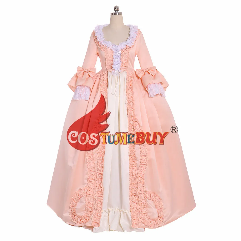 

Costumebuy Victorian Marie Antoinette Rococo Colonial Georgian Ball Gown Baroque Masquerade Women Wedding Dress Pink Custom Made