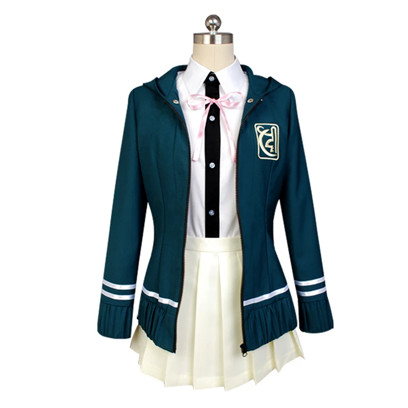 Anime recruté anronpa Nanami ChiaKi Cosplay Costume, veste à manches longues, jupe courte Loli, uniforme de lycéens, perruque