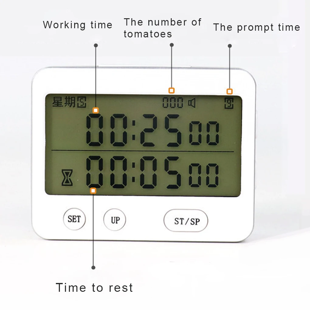 Electronics Digital Cook Timer with Large Screen Stopwatch Study Reminder Alarms Clock Timing for Laboratory  Type 1