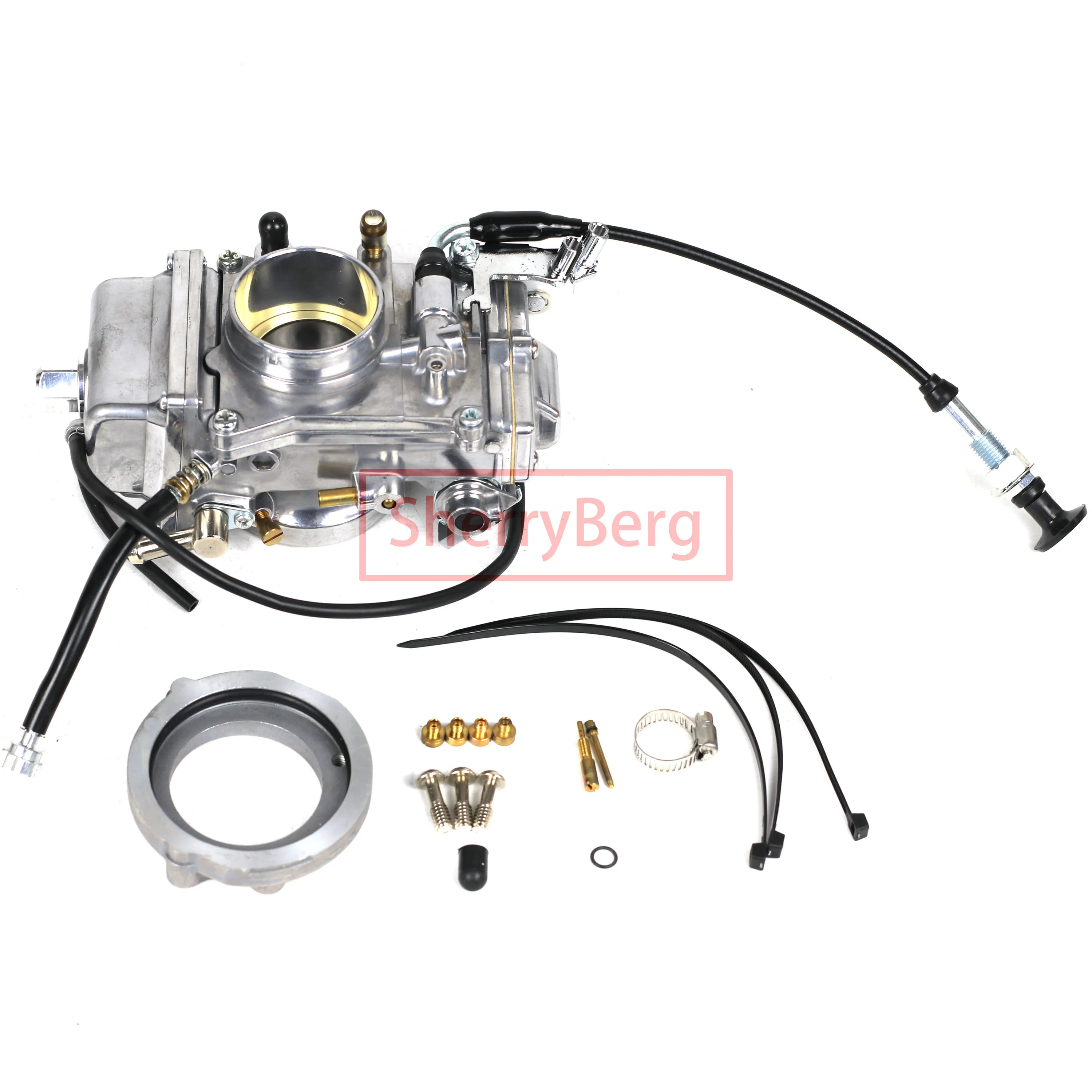 SherryBerg Carb for Harley EVO Twin Cam Evo Carburetor REP. FOR Mikuni HSR48 HRS48 POLISHED carburettor HRS 48MM CARBY 48 MM