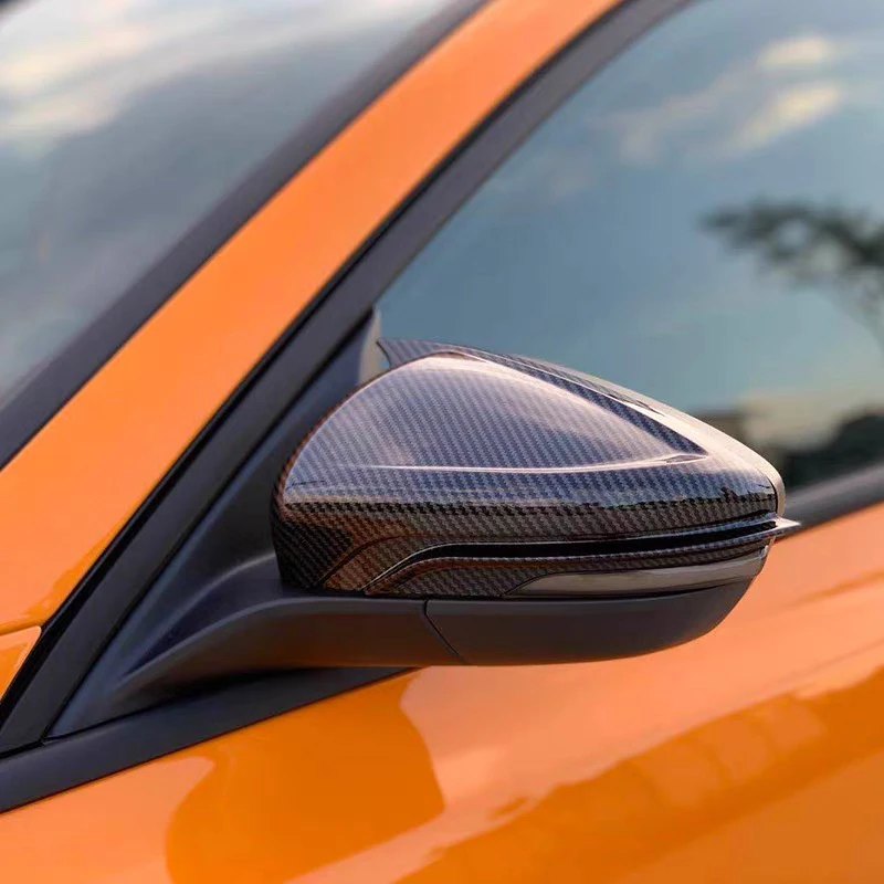 Horn shape and style Side Exterior Mirror Cover Caps With guide channel Car Accessorie  For Ford Focus 2019-2021 MK4 ST/stline