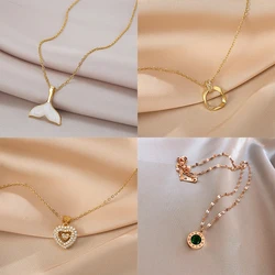 XIYANIKE 316L Stainless Steel Geometric Pendant Necklace For Women Hot Sale Chain 2021 Trend Party Gift Fashion Jewelry collier